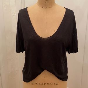 Zara black linen T shirt